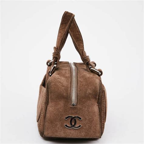 chanel vintage brown suede backpack|Chanel leather tote bag vintage.